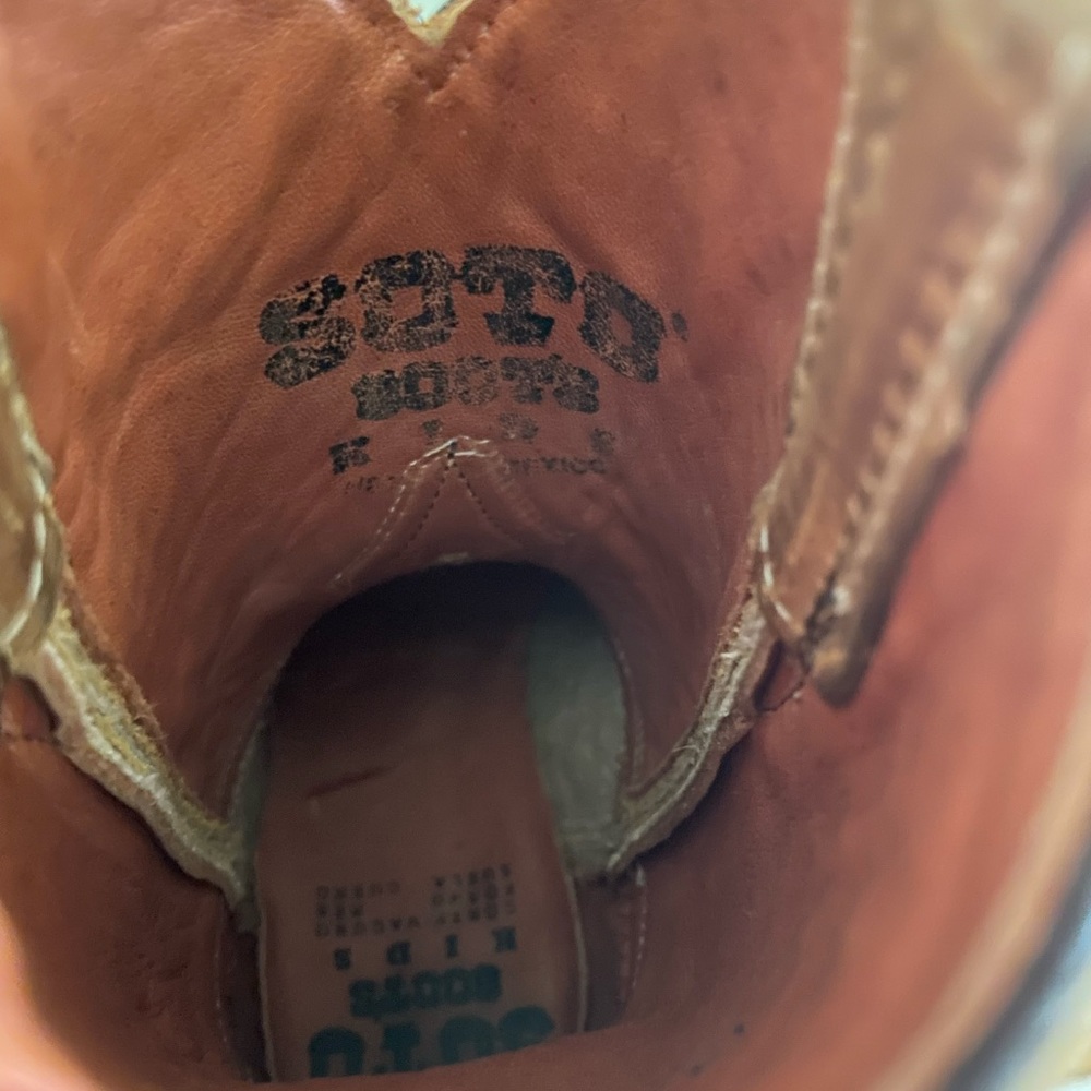 Tan kids Soto cowboy boots